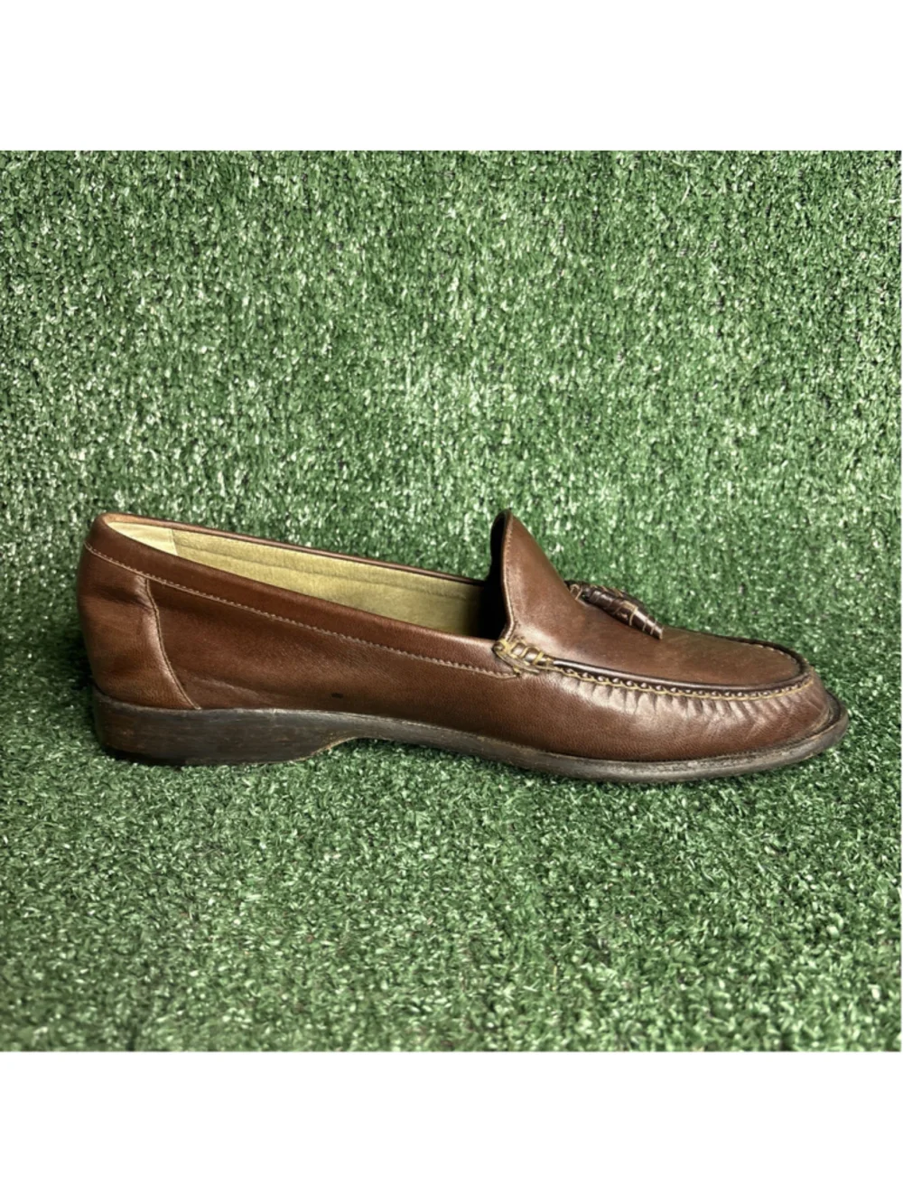 STUNNING Bragano Cole Haan Tassel Loafers Mens 10.5‎ M Brown Leather Vintage